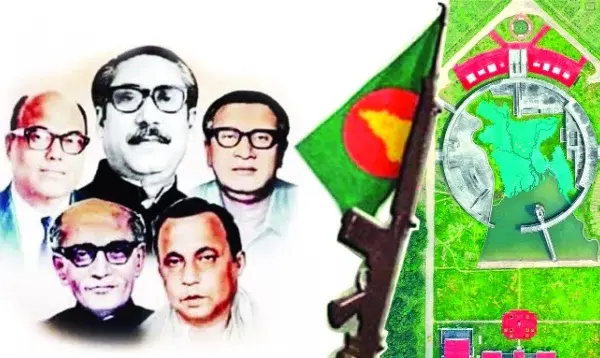 ঐতিহাসিক মুজিবনগর সরকারের নেতৃবৃন্দ।