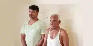 ধর্ম অবমাননার অভিযোগ তুলে স্থানীয় একদল ব্যক্তি হেনস্থার পর পুলিশ ওই দুজনকে আটক করেছে।