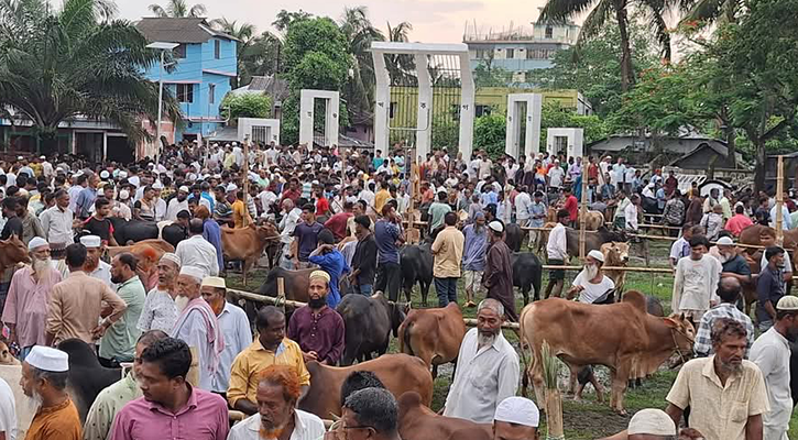 শহীদ মিনার প্রাঙ্গ‌ণে বসেছে গরুর হাট। ভ্রাম্যমাণ দোকানিরা শহীদ মিনারের বে‌দি‌তে পান-সিগারেট বিক্রি করছেন।