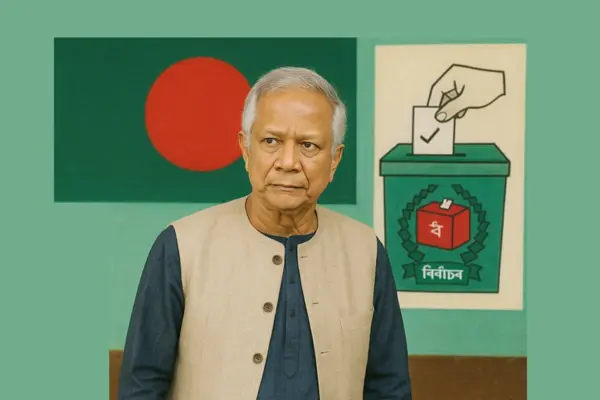 জাতির উদ্দেশে ভাষণে নির্বাচনের সময় ঘোষণা করছেন ডঃ ইউনুস।