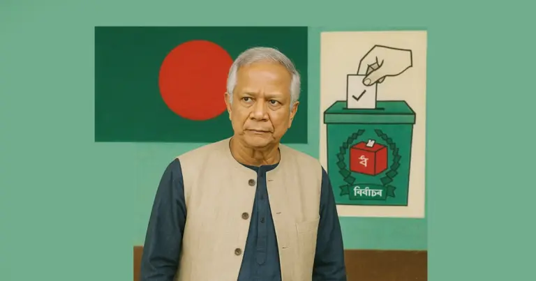 জাতির উদ্দেশে ভাষণে নির্বাচনের সময় ঘোষণা করছেন ডঃ ইউনুস।
