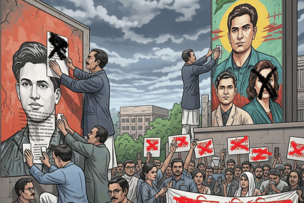 জুলাই আন্দোলন পরবর্তি মিশ্র প্রতিক্রিয়ার প্রতীকী ছবি