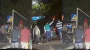চাপাতি হাতে ব্যাগ ছিনিয়ে নিয়ে পুলিশের সামনে দিয়ে চলে গেল ছিনতাইকারী।