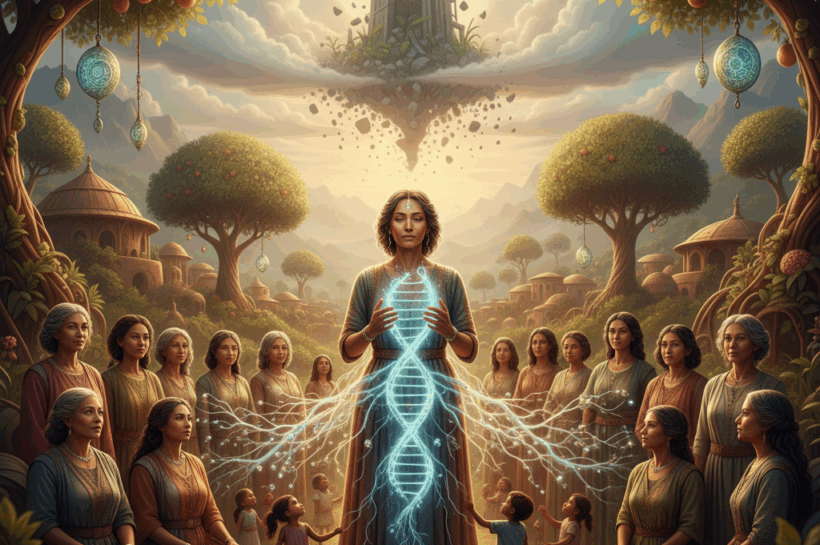 জেনেটিক্স ও বায়োলজি বলছে, মানব সমাজ নারীতান্ত্রিক এবং এই বিষয়টি এখানে একটি প্রতীকী ছবিতে বুঝানো হয়েছে।