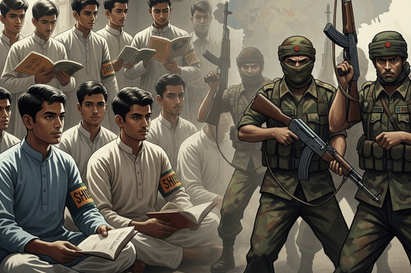 জামায়াত-শিবিরের কার্যক্রমের প্রতীকী ছবি (এআই দ্বারা নির্মিত)