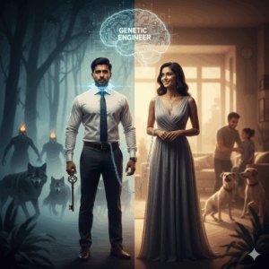 এটি এমন একটি দৃশ্য যা পুরুষদের অনুমিত শক্তি এবং অন্তর্নিহিত দুর্বলতার মধ্যে বৈপরীত্য তুলে ধরে। নারীর "জেনেটিক ইঞ্জিনিয়ার" ভূমিকার প্রতীকী চিত্রায়নের মাধ্যমে বিবর্তনীয় প্রক্রিয়া এবং মনস্তাত্ত্বিক রূপান্তরকে এখানে বিমূর্তভাবে তুলে ধরা হয়েছে।