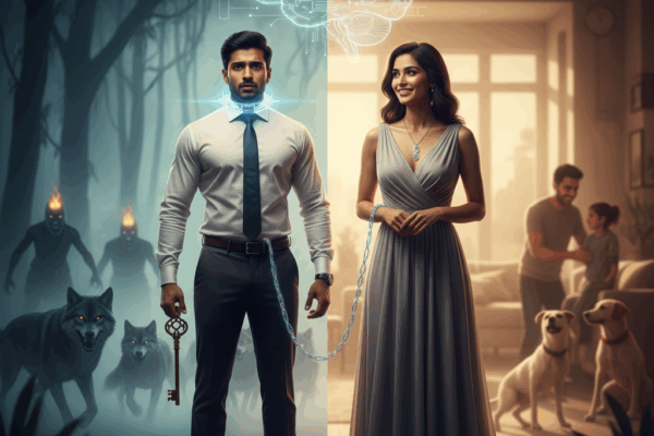 এটি এমন একটি দৃশ্য যা পুরুষদের অনুমিত শক্তি এবং অন্তর্নিহিত দুর্বলতার মধ্যে বৈপরীত্য তুলে ধরে। নারীর "জেনেটিক ইঞ্জিনিয়ার" ভূমিকার প্রতীকী চিত্রায়নের মাধ্যমে বিবর্তনীয় প্রক্রিয়া এবং মনস্তাত্ত্বিক রূপান্তরকে এখানে বিমূর্তভাবে তুলে ধরা হয়েছে।