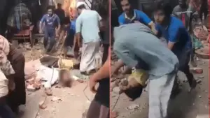 ভূমিকম্পের সময় একটি পাঁচতলা ভবনের রেলিং ধসে তিন পথচারী নিহত হয়েছেন।