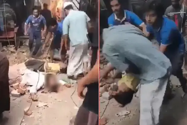 ভূমিকম্পের সময় একটি পাঁচতলা ভবনের রেলিং ধসে তিন পথচারী নিহত হয়েছেন।