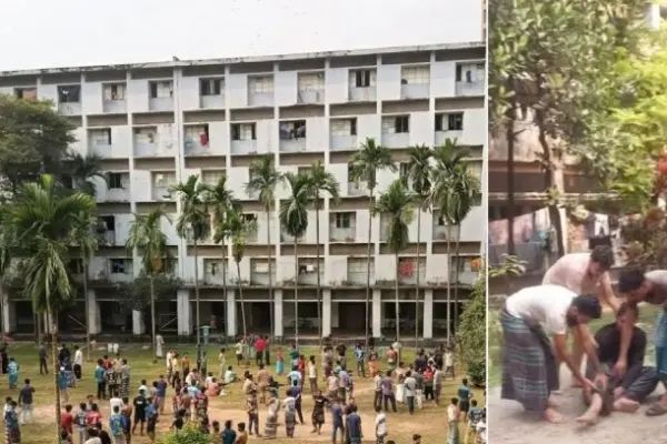 কয়েকজন শিক্ষার্থী ভবন থেকে নিচে লাফ দিয়ে আহত হয়েছেন।