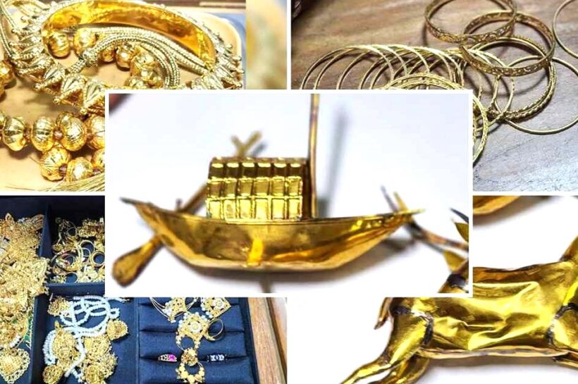 স্বর্ণালঙ্কারের ছবি যেগুলো প্রধানমন্ত্রী শেখ হাসিনার লকারে পাওয়া গেছে বলে দাবি করা হচ্ছে বাংলাদেশের বর্তমান ইন্টেরিম সরকারের পক্ষ থেকে।