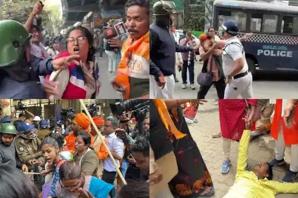 ভারতের কলকাতায় বাংলাদেশ উপদূতাবাসের বাইরে বিক্ষোভ করেছে কয়েকটি সংগঠন।