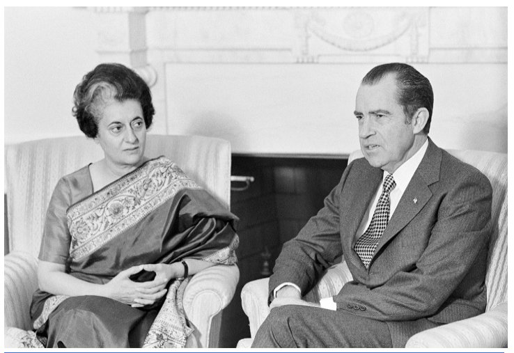 ১৯৭১ সালের নভেম্বর মাসে হোয়াইট হাউসে ভারতের প্রধানমন্ত্রী ইন্দিরা গান্ধী এবং মার্কিন প্রেসিডেন্ট রিচার্ড নিক্সনের আলাপচারিতা।