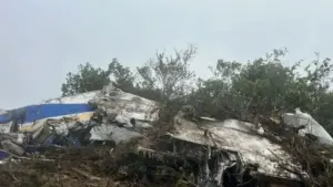 কলম্বিয়ার বিধ্বস্ত উড়োজাহাজ।