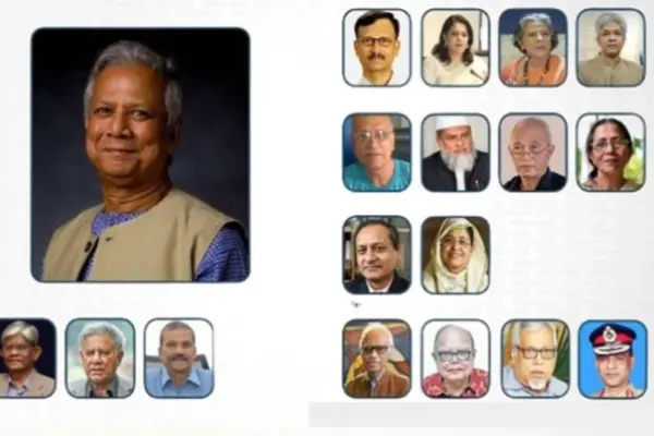 ছবিতে সাবেক প্রধান উপদেষ্টা ও অন্যান্য উপদেষ্টারা।