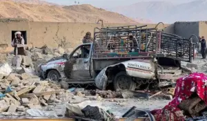 হামলায় ক্ষতিগ্রস্ত আফগানিস্তানের একটি এলাকা।