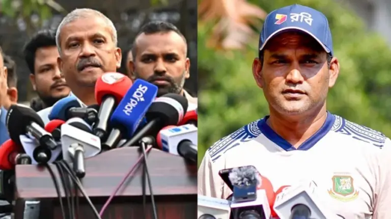 সাবেক ক্রীড়া উপদেষ্টা আসিফ নজরুল ও সিনিয়র সহকারী কোচ মোহাম্মদ সালাউদ্দিন।