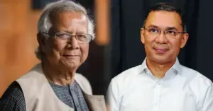 ড. মুহাম্মদ ইউনূস ও তারেক রহমান।