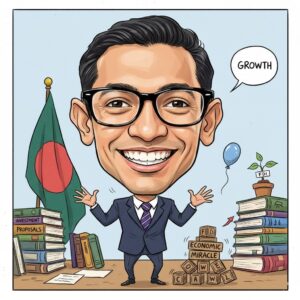 বাংলাদেশ বিনিয়োগ উন্নয়ন কর্তৃপক্ষ বা বিডা (BIDA)-এর নির্বাহী চেয়ারম্যান আশিক চৌধুরীর বিনিয়োগ পরিস্থিতি নিয়ে প্রতীকী কার্টুন।