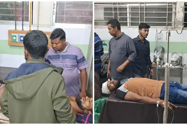 সংঘর্ষে আহতদের কয়েকজন হাসপাতালে।