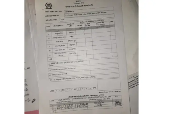 জব্দ করা ফলাফল শিট।