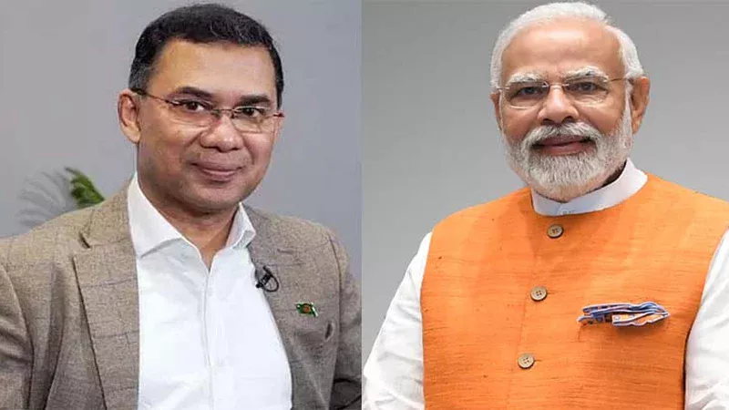 তারেক রহমান ও নরেন্দ্র মোদি।