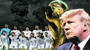 ইরান ফুটবল দল, বিশ্বকাপ ফুটবলের ট্রফি ও ডোনাল্ড ট্রাম্প।