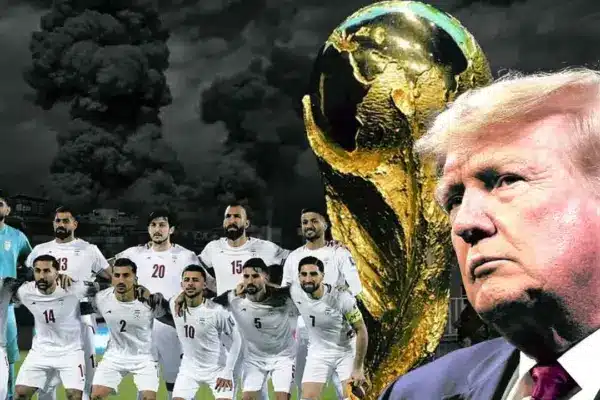 ইরান ফুটবল দল, বিশ্বকাপ ফুটবলের ট্রফি ও ডোনাল্ড ট্রাম্প।