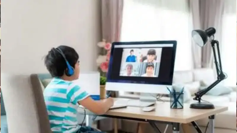 অনলাইনে ক্লাস করছে এক শিক্ষার্থী।