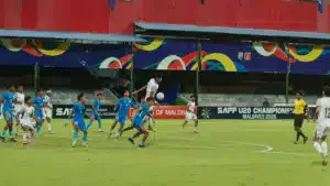 বাংলাদেশ ও ভারতের মধ্যকার ফাইনাল ম্যাচের একটি দৃশ্য।